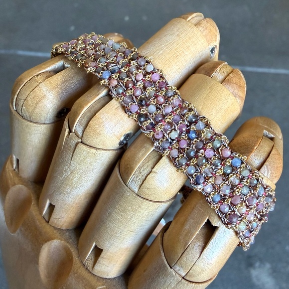 Dag Gioielli 14k Gold Plated Bracelet with Red Sapphire - Picture 2 of 2